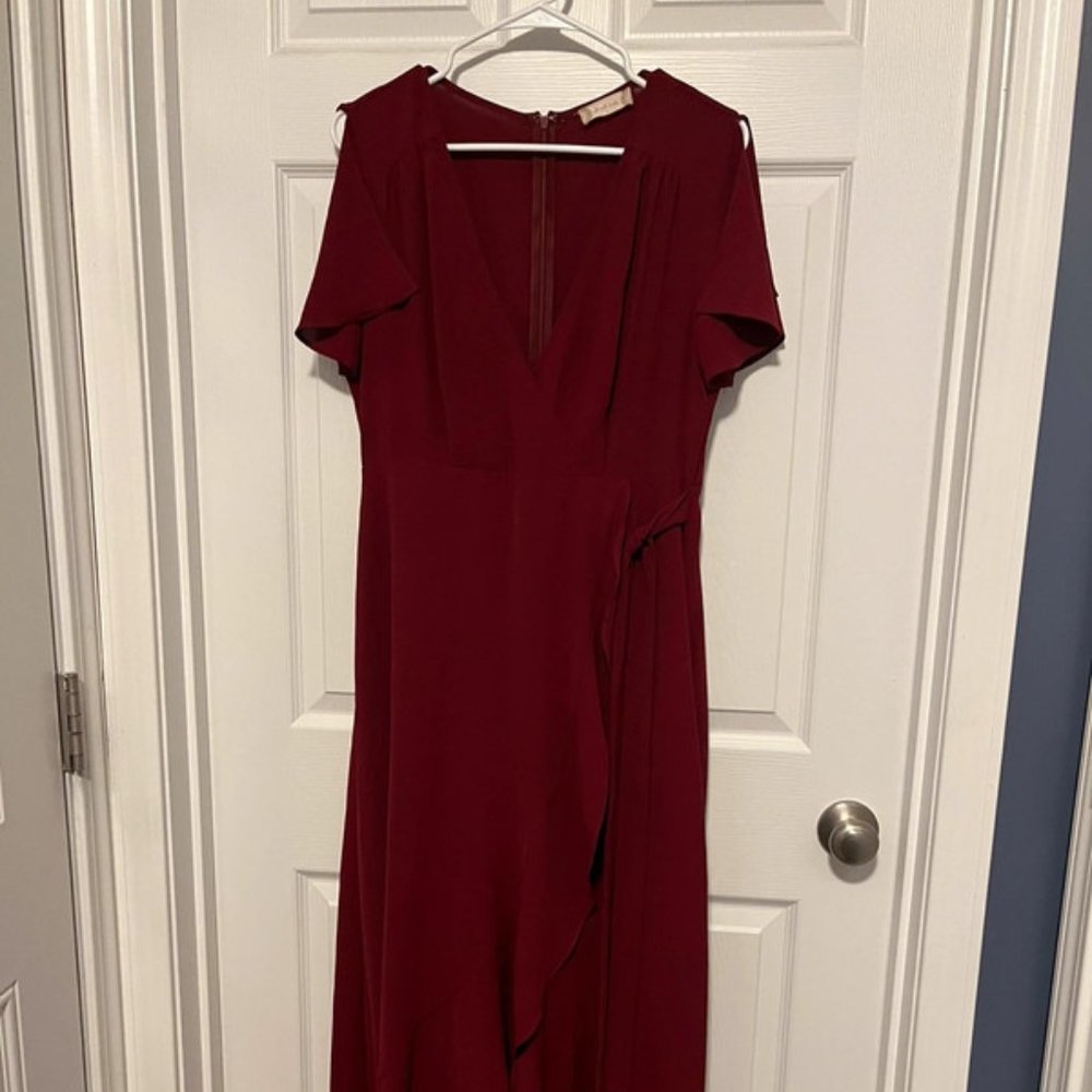 Burgundy wrap dress